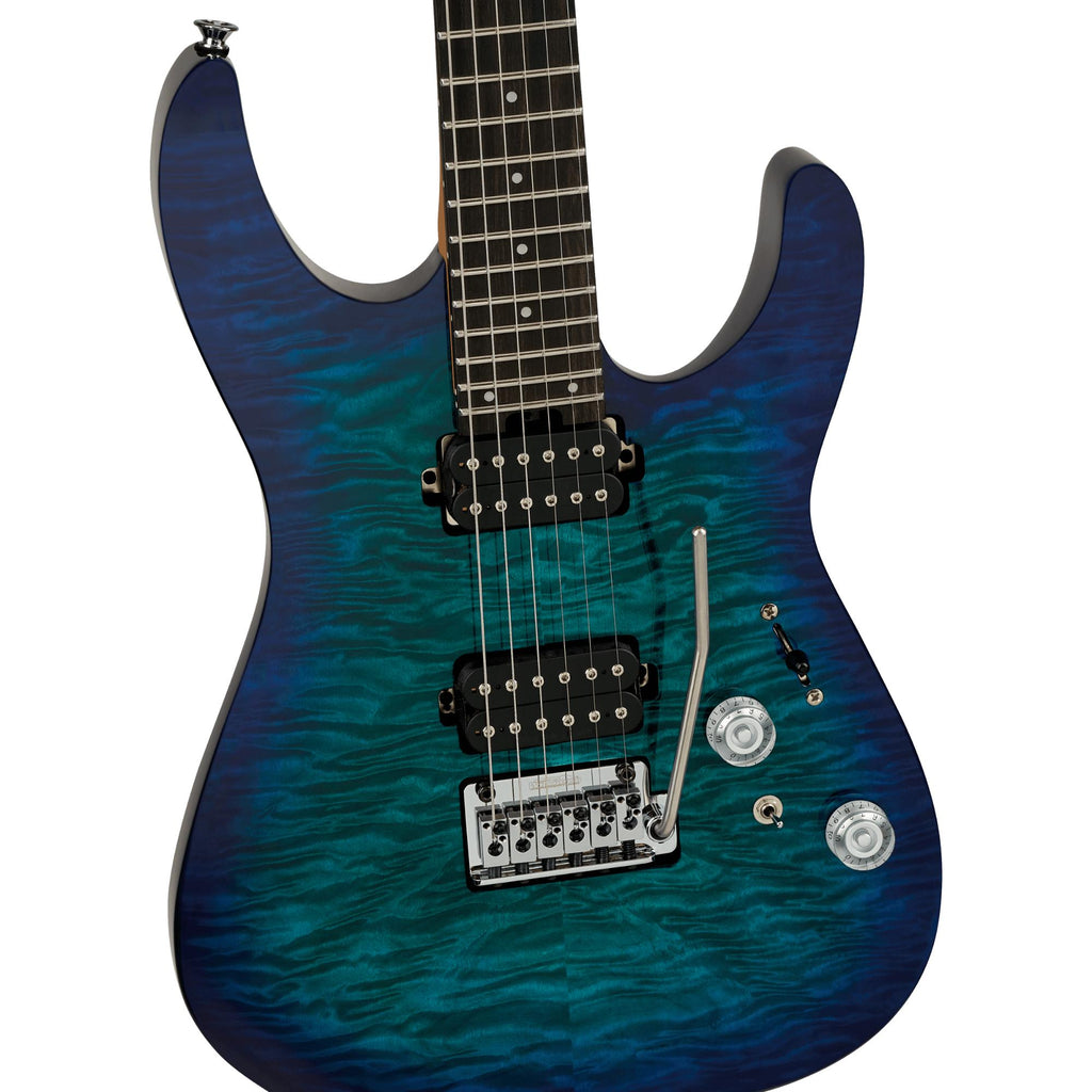 Charvel Pro-Mod Plus DK24 HH 2PT EB QM Guitar w/ Seymour Duncan Pickups & Gig Bag - Chlorine Burst