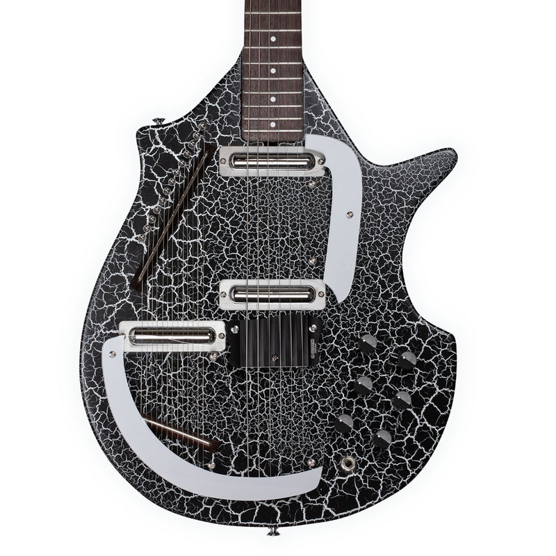 Danelectro Coral Sitar Reissue Guitar - Black Crackle
