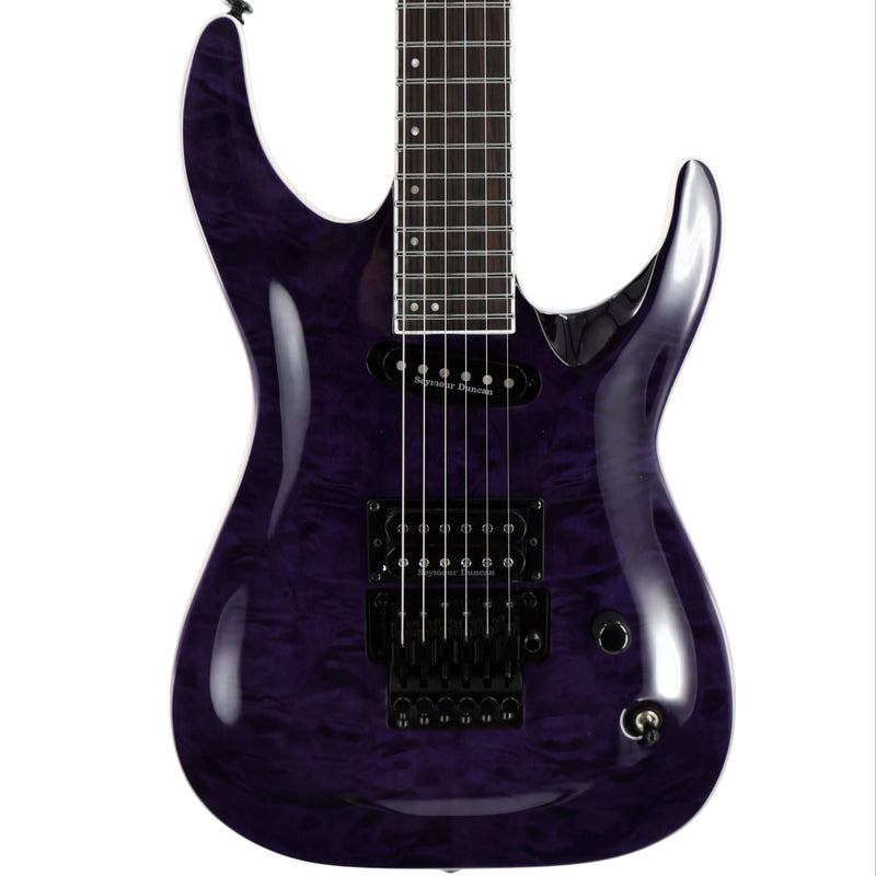 ESP LTD Andy LaRocque ALR-II Signature Guitar w/ Seymour Duncan Pickups & Hardshell Case - See-Thru Purple