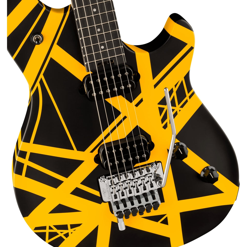 EVH Wolfgang Special Striped Series Guitar w/ Ebony Fingerboard and Gig Bag - Black and Yellow