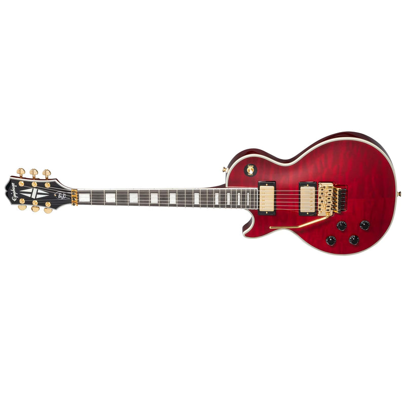 Epiphone Alex Lifeson Signature Les Paul Custom Axcess Left-Handed Guitar - Quilt Ruby