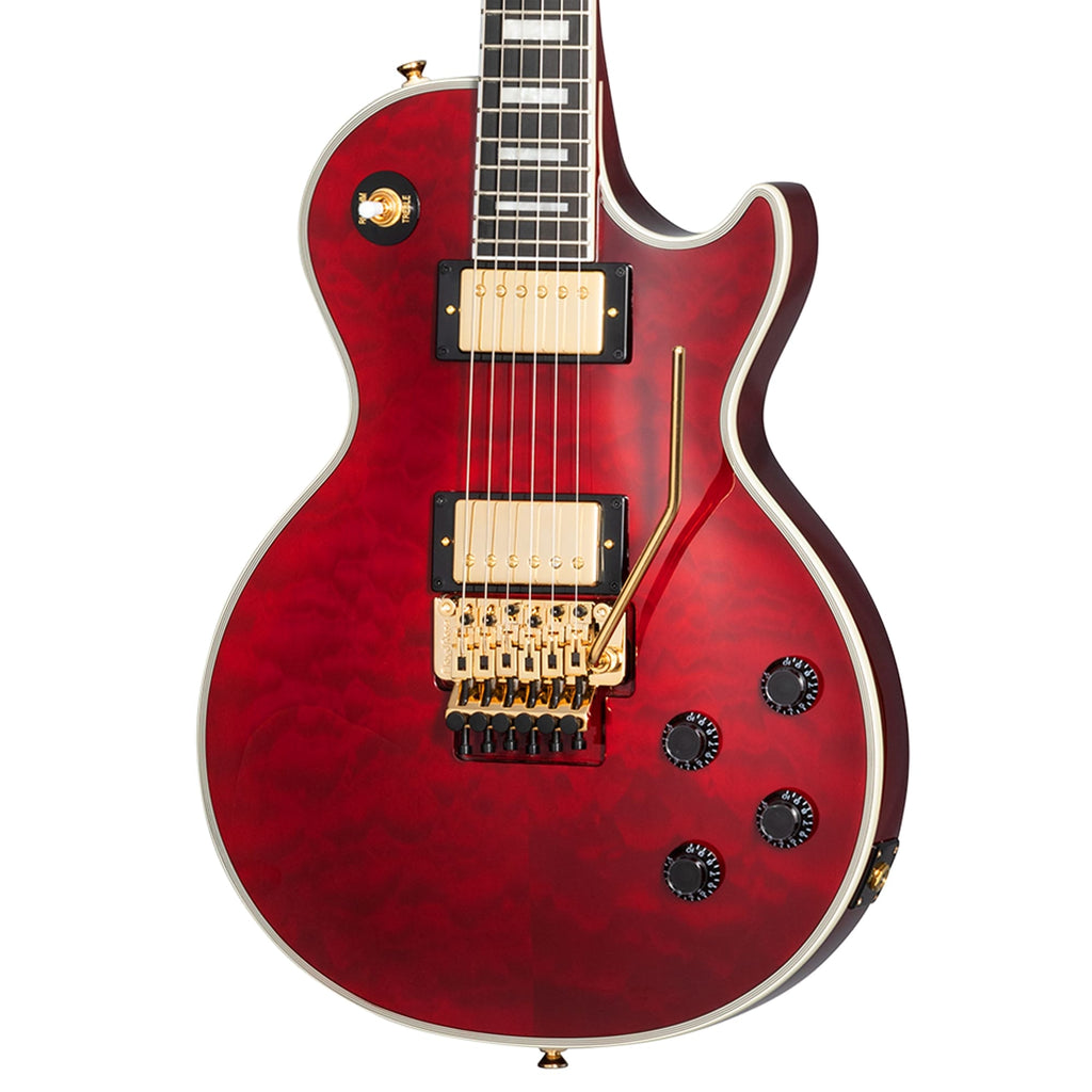 Epiphone Alex Lifeson Les Paul Custom Axcess Quilt - Ruby