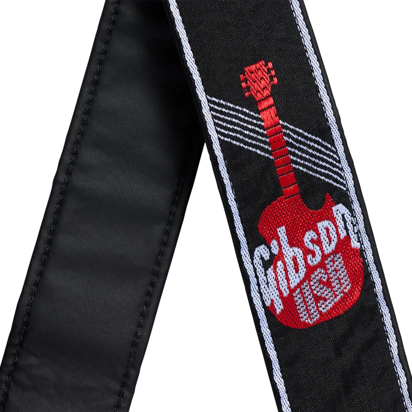 Gibson 2-inch Woven Guitar Logo Strap - Red