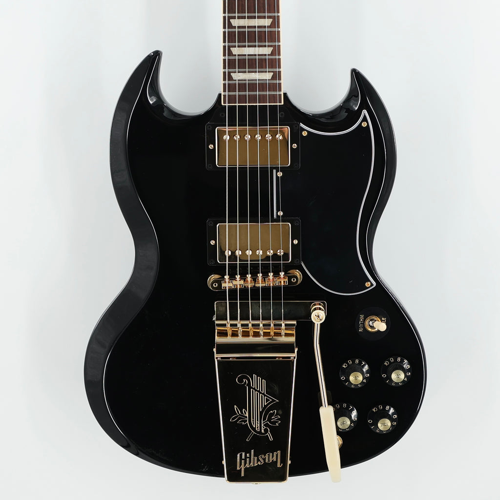 Gibson Limited Run SG Standard '61 Maestro Vibrola T-Type (with '68 appointments) - Black w/Gold Hardware