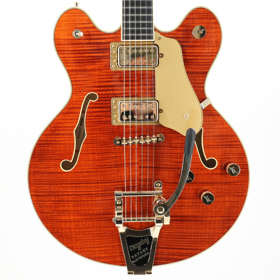 Gretsch Broadkaster LX Figured Center Block Semi-Hollow Guitar w/ String-Thru Bigsby & Hardshell Case - Bourbon Stain
