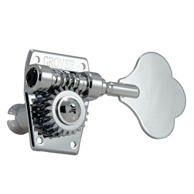 Grover 4-in-Line Chrome-Plated Cloverleaf Bass Guitar Tuning Machines, 142C4