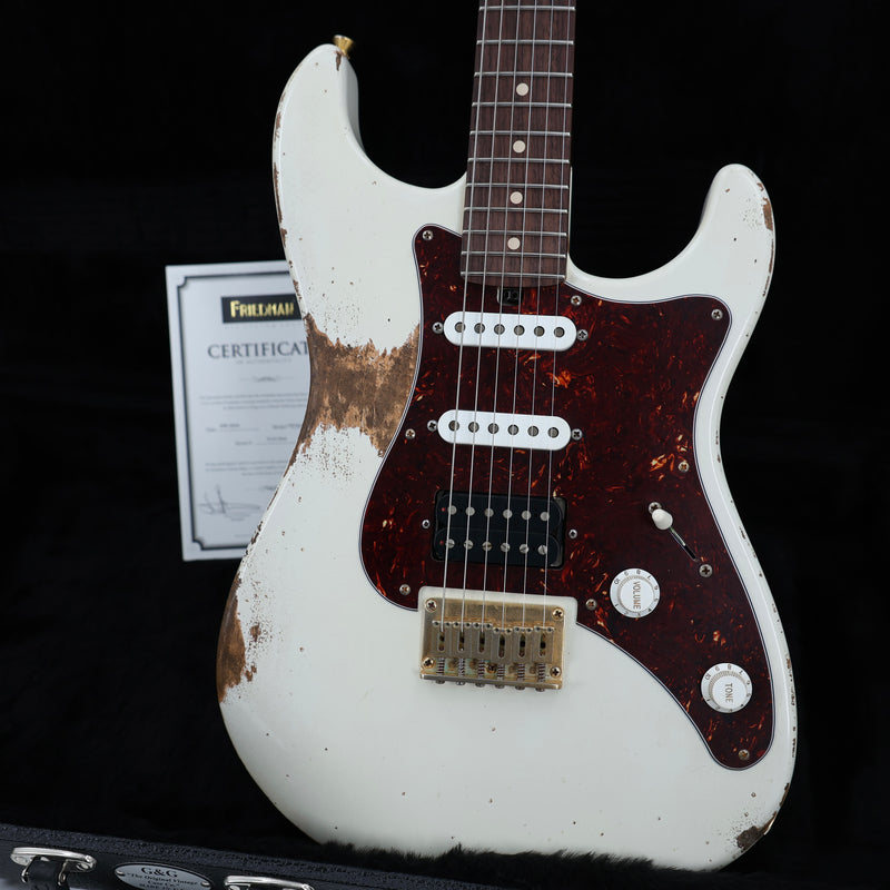 Friedman USA Custom Shop Vintage S Guitar - Vintage White Hardtail - Signed by Dave Friedman