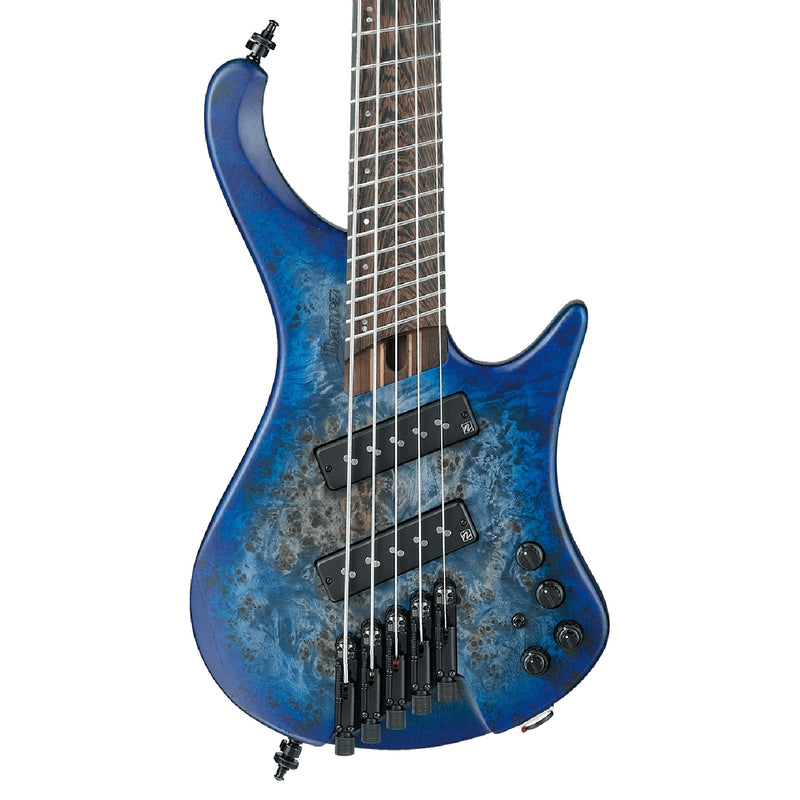 Ibanez EHB1505MS-PLF Bass Workshop 5-string Multi Scale Bass w/ Nordstrand Pickups & Gig Bag - Pacific Blue Burst Flat