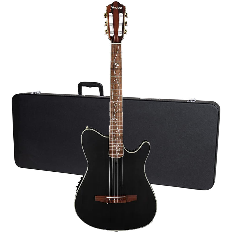 Ibanez Tim Henson TOD10N Classical Acoustic-Electric Guitar with Hardshell Case - Transparent Black Flat