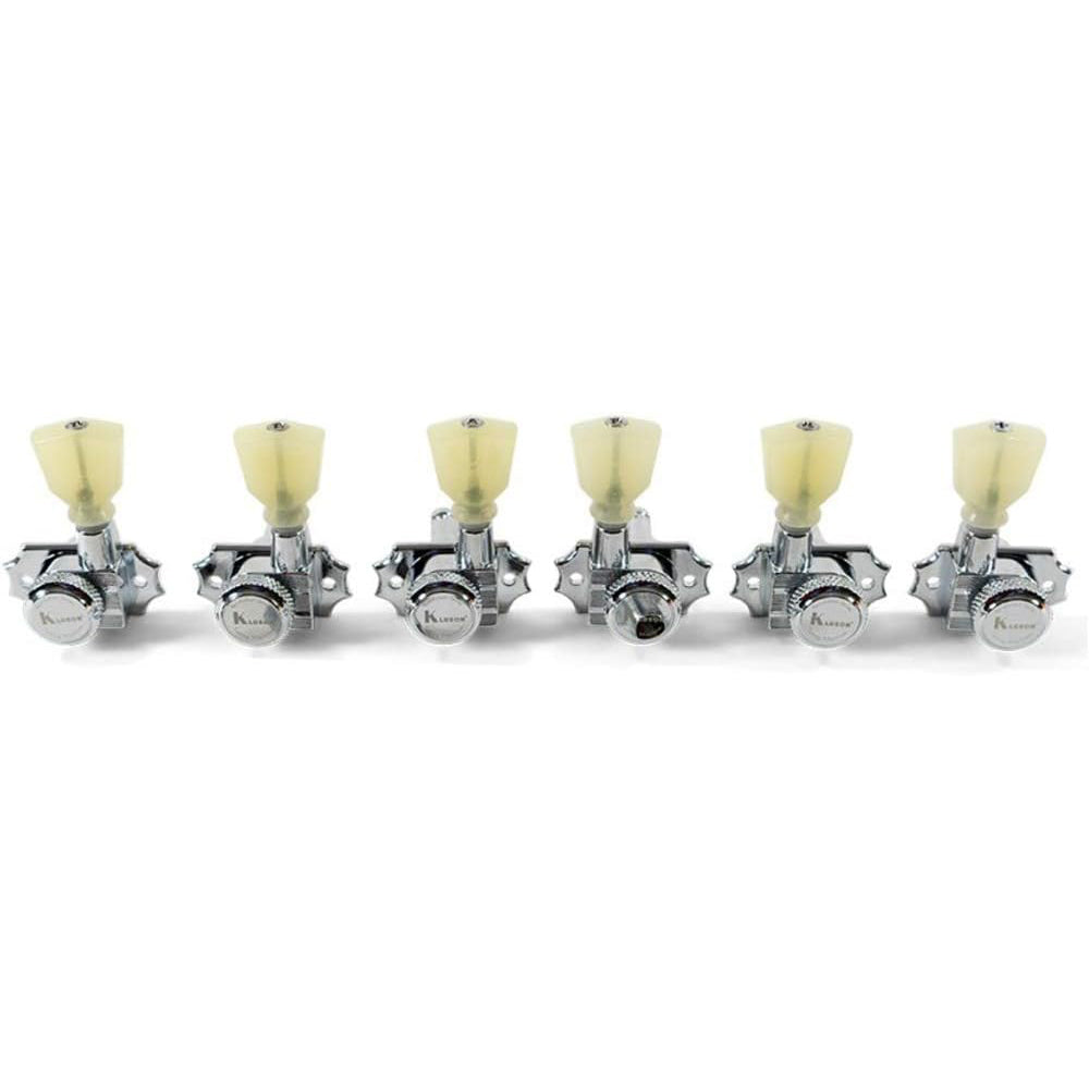 Kluson 3 Per Side Locking Revolution Series G-Mount Tuning Machines - Nickel