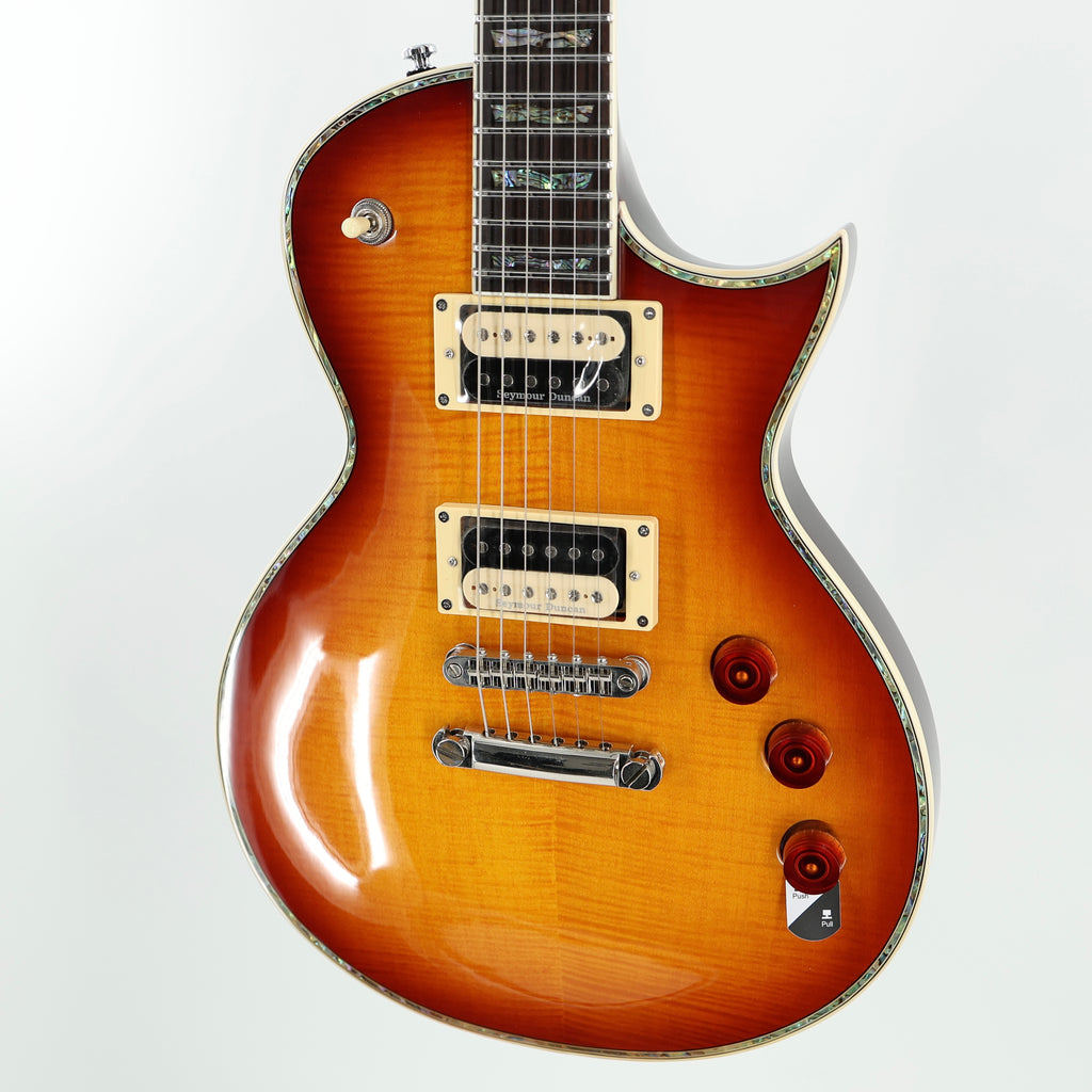 ESP LTD EC Series EC-1000 Flamed Maple Top Electric Guitar- Amber Sunburst