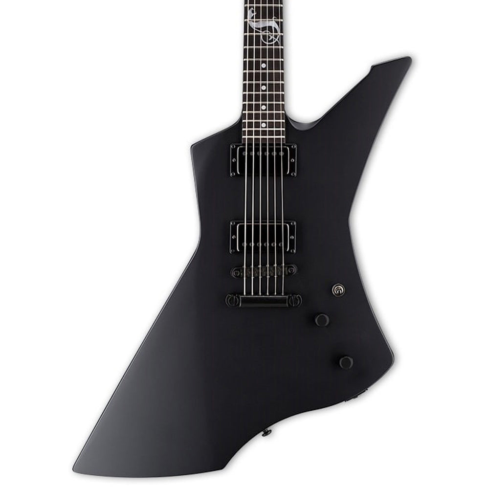 ESP LTD James Hetfield Signature Snakebyte Guitar w/ EMG JH Set Pickups & Hardshell Case - Black Satin