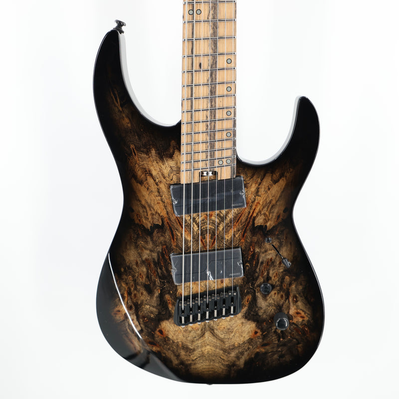 Legator Ninja N7FOD 7-String Multiscale Guitar w/ Fishman Pickups - Gloss Buckeye Jupiter Burst