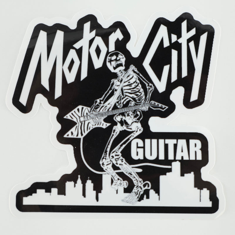 Motor City Guitar 1980's Skeleton Logo Die-Cut Sticker