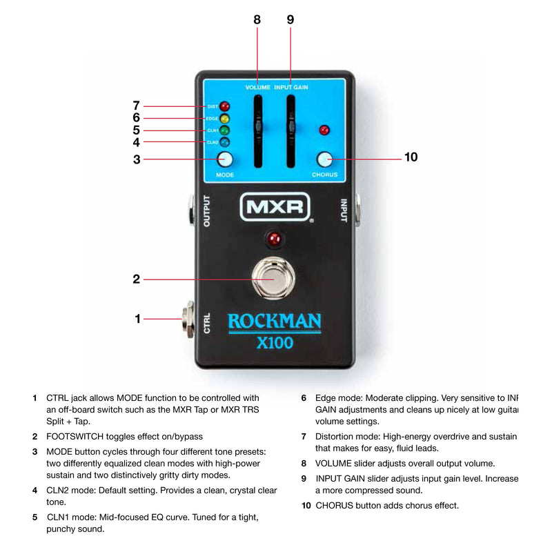 rockman x100 pedal MXR X100 Rockman Analog Tone Processor