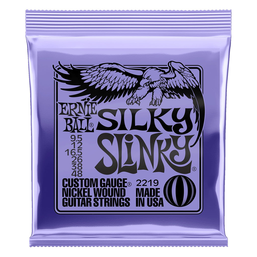 Ernie Ball P02219 Silky Slinky Nickel Wound Electric Guitar Strings 9.5-48 Gauge