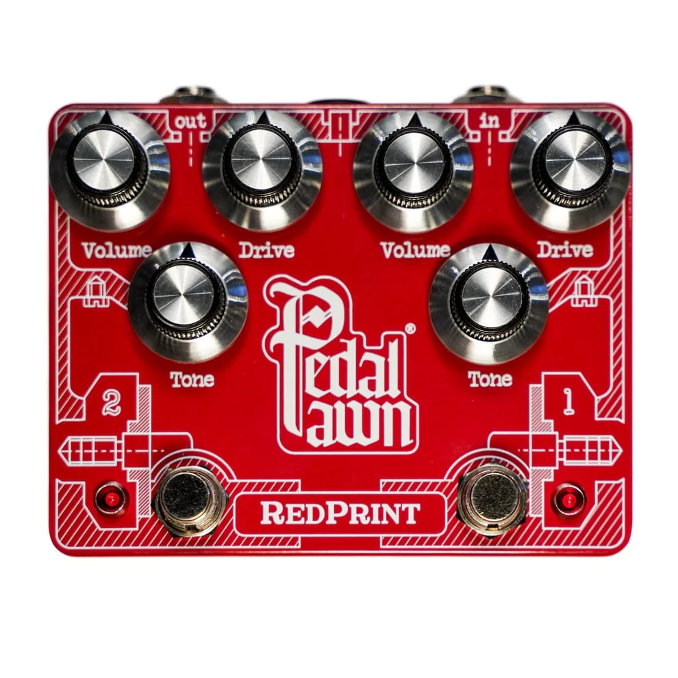 Pedal Pawn Red Print Dual Overdrive Pedal