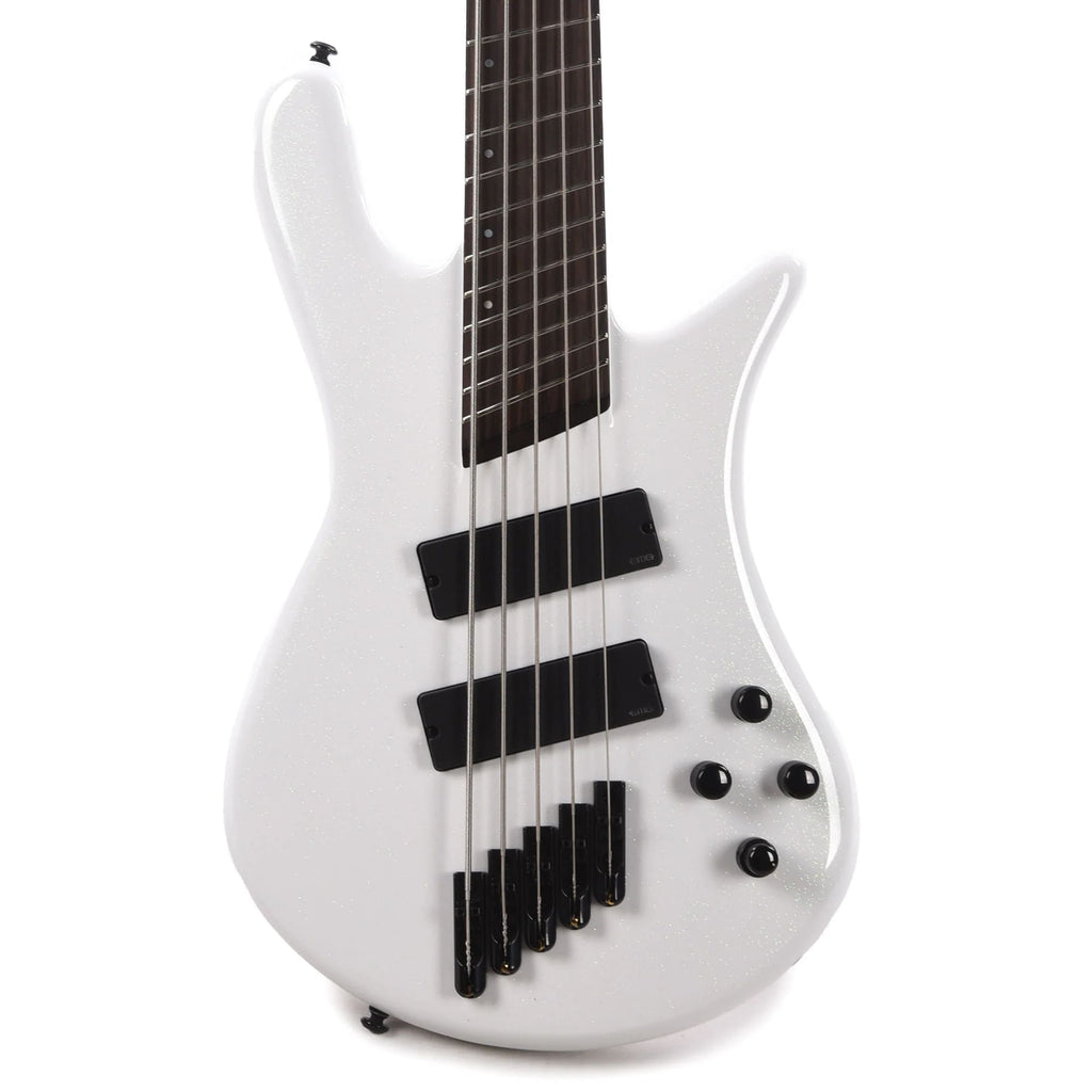 Spector NSDM5WH NS Dimension HP 5 String Multi-Scale Bass w/ EMG Pickups & Darkglass Preamp - White Sparkle Gloss