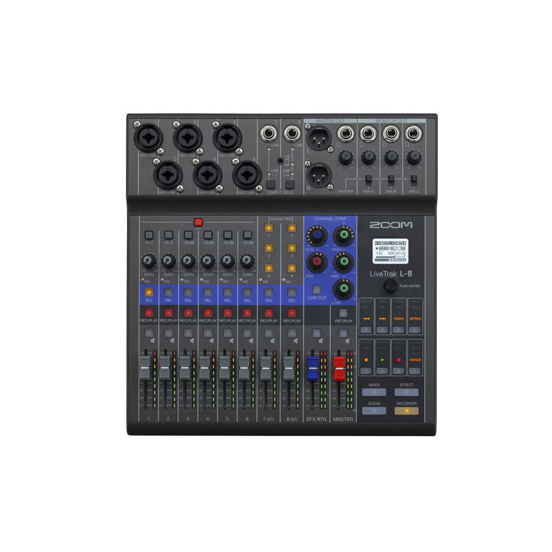 Zoom LiveTrak L-8 8-channel Digital Mixer Multitrack Recorder w/ Built-in Effects