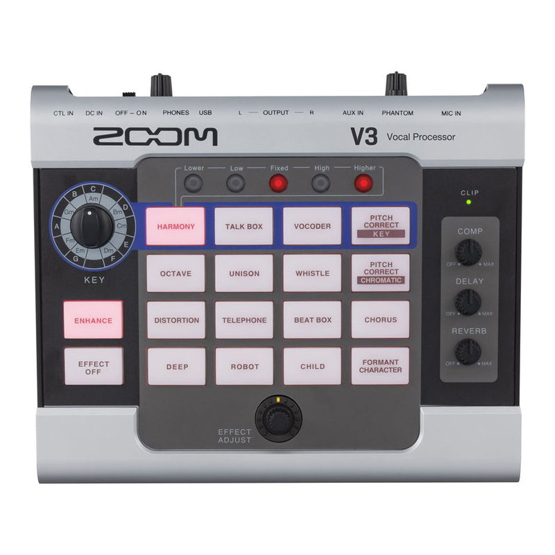 Zoom V3 Multi-effects Vocal Processor and USB Audio Interface with 1 XLR Input