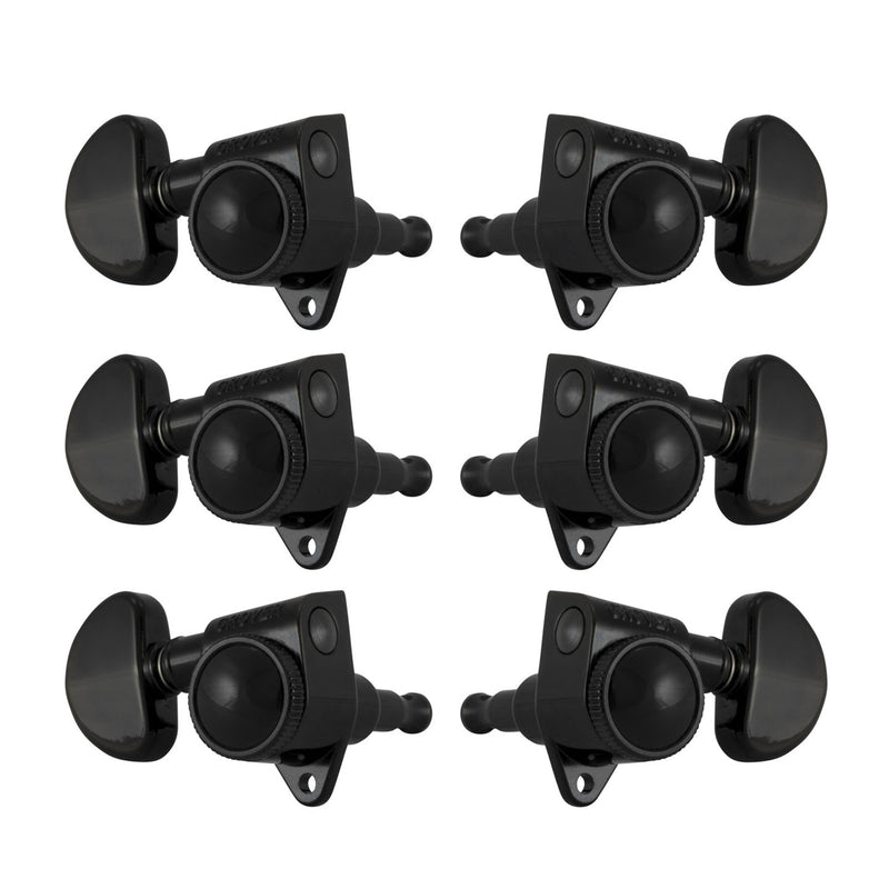 Grover 502BC Roto-Grip Locking Rotomatic Tuners, 3-Per-Side - Black Chrome