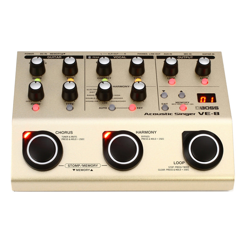 Boss VE-8 Acoustic Singer Guitar/Vocal Effects Pedal