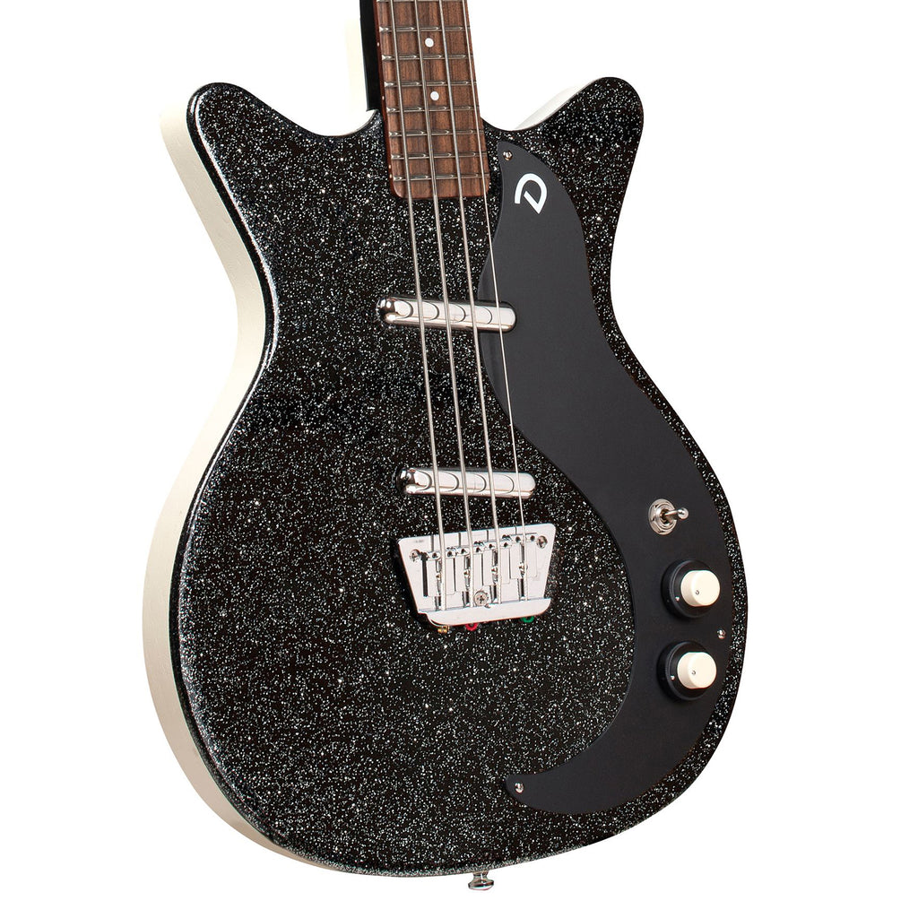 Danelectro '59 DC Doublecut Shorthorn Short Scale Bass - Black Metalflake