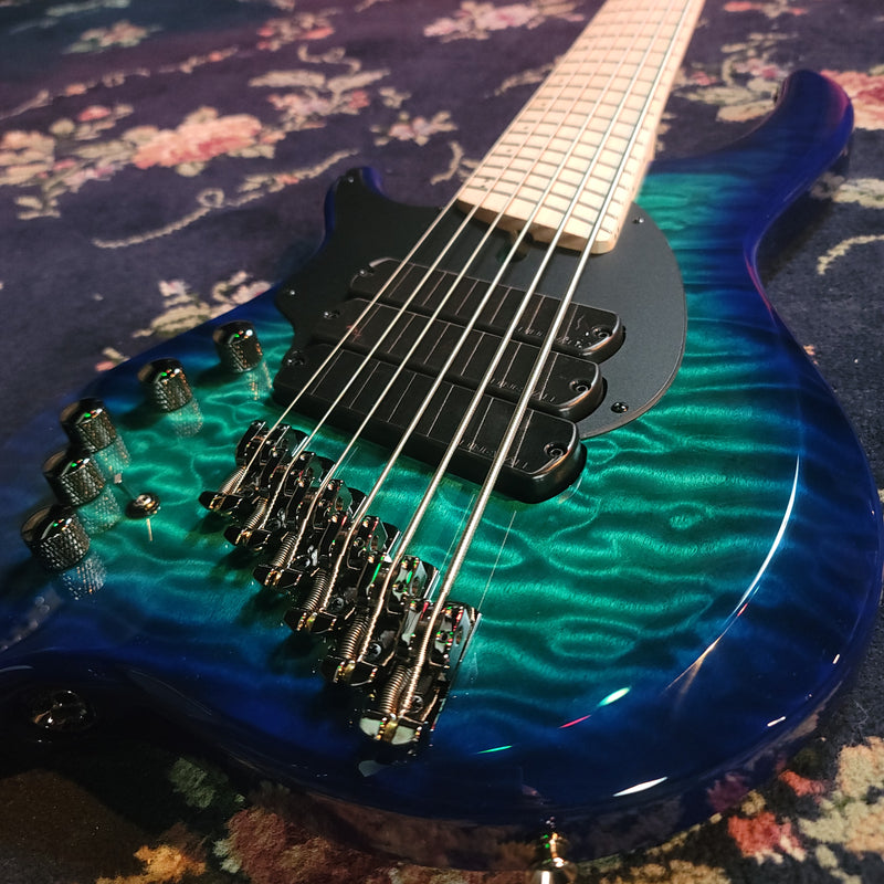 Dingwall Left-Handed Combustion 3X 6-String Multi-Scale Bass - 3-Pickup Quilt Top Whalepool Burst w/Maple Fretboard