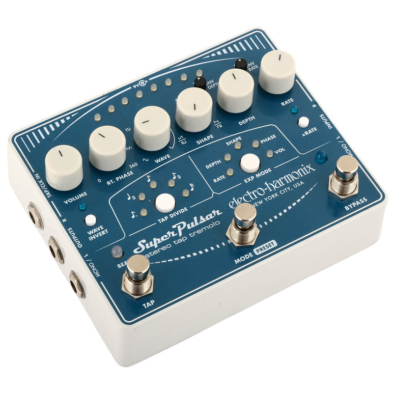 Electro Harmonix Super Pulsar Stereo Tap Tremolo Pedal