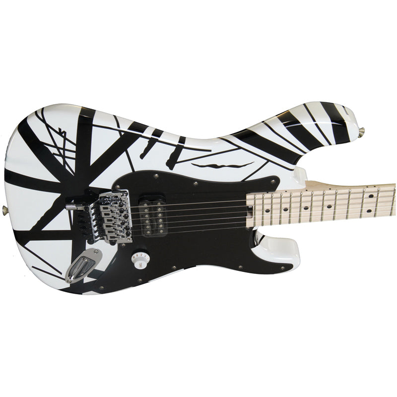 EVH Striped Electric Guitar White with Black Stripes