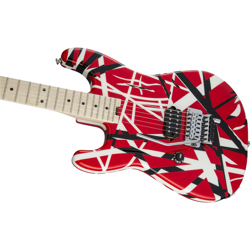 EVH Striped Series Left-Handed Guitar - Red, Black and White Stripes