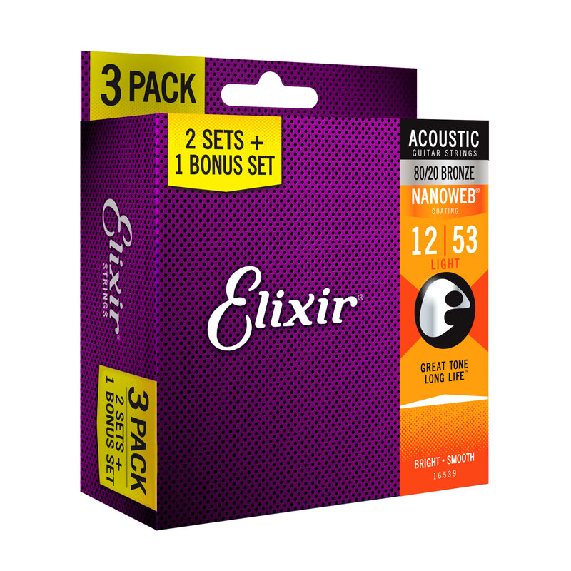 Elixir 16539 Nano 80/20 LT 3pk