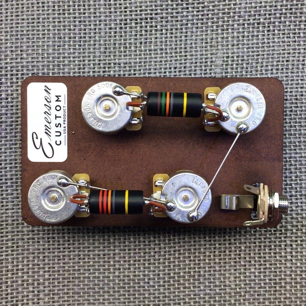 Emerson Custom LP-BB-Short Les Paul Short Shaft 3/8” Pre-Wired Kit (500K Pots, 0.022uf & 0.015uf Bumblebee Capacitors)
