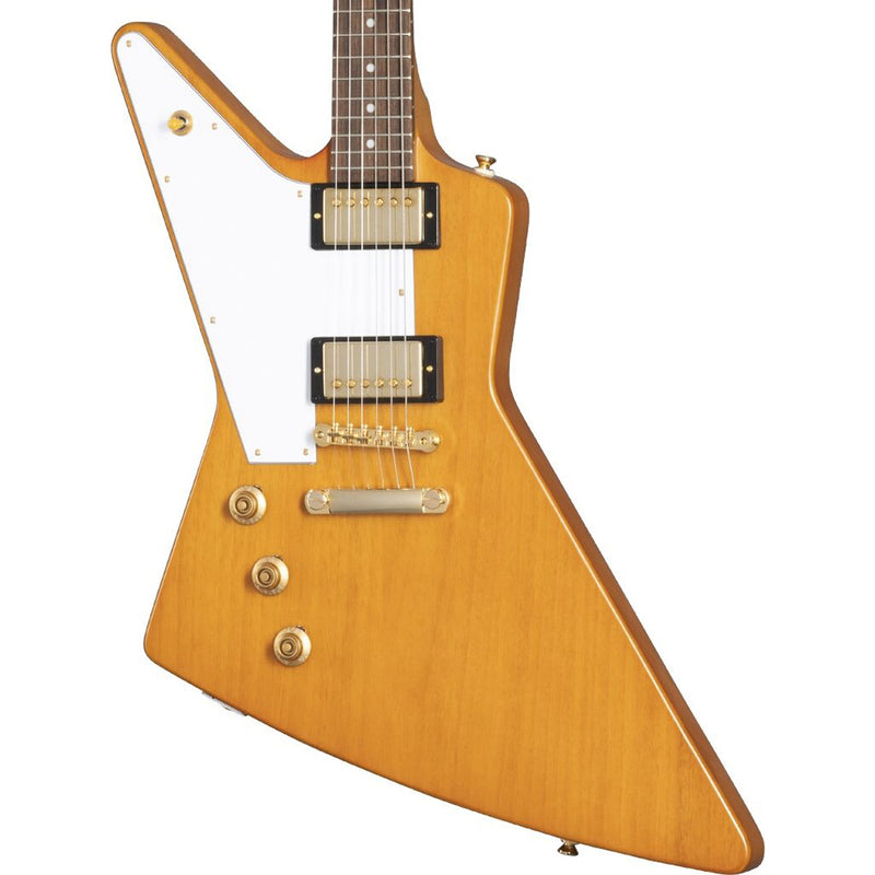 Epiphone 1958 Korina Explorer Reissue - Left-Handed w/Case and Gibson Pickups - Antique Natural