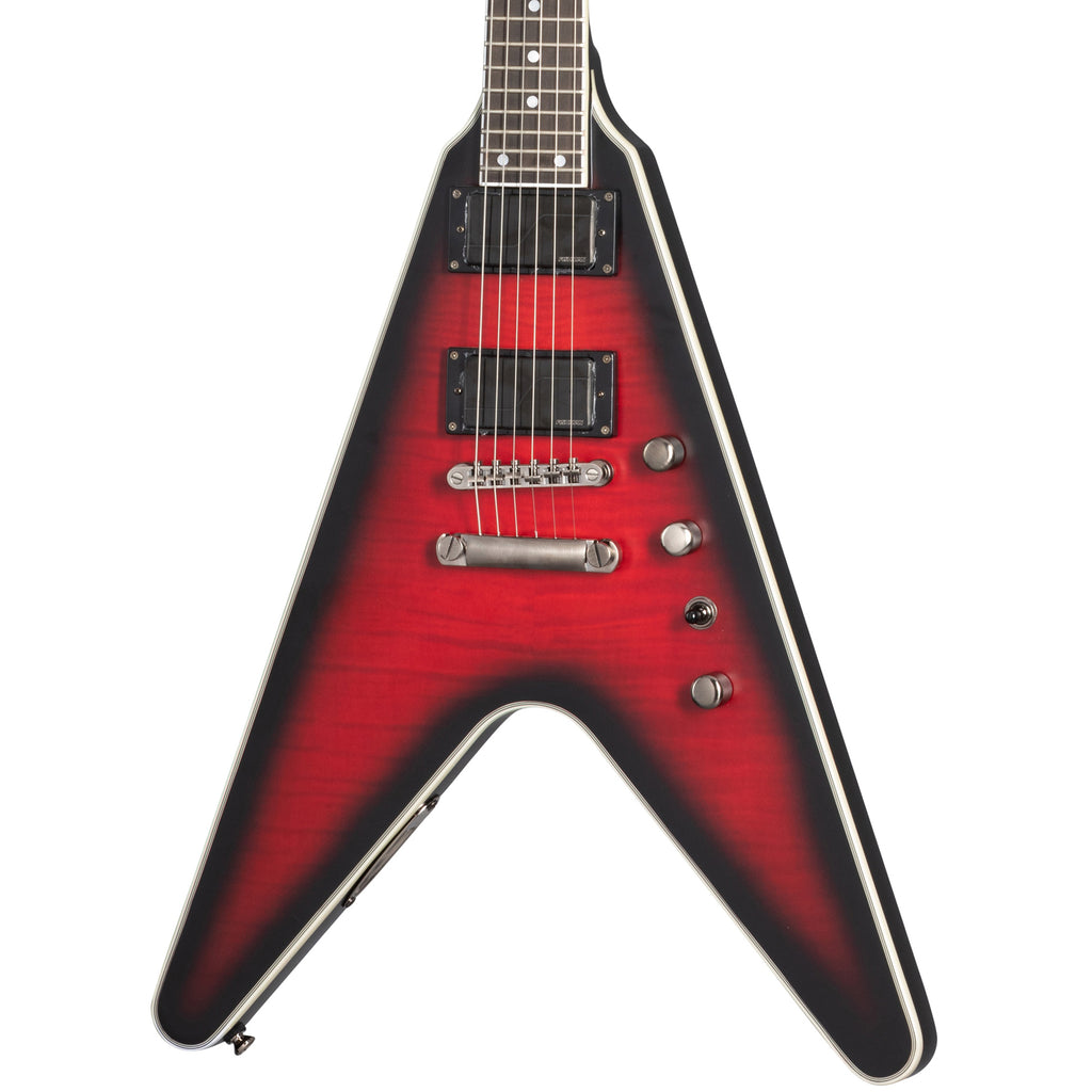 Epiphone Dave Mustaine Signature Flying V Prophecy Guitar w/ Fishman Fluence Pickups - Aged Dark Red Burst
