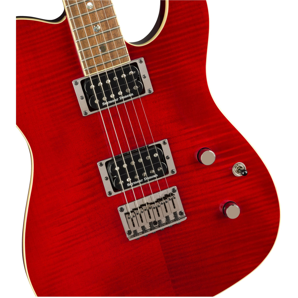 Fender Special Edition Custom Telecaster Flame Maple Top w/ Seymour Duncan Humbuckers - Crimson Red Transparent