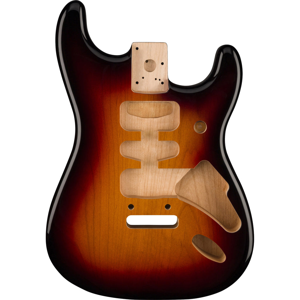Fender Deluxe Series Stratocaster HSH Alder Body 2-Point Bridge Mount - 3-Color Sunburst