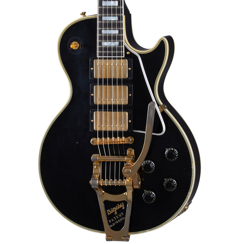 Gibson Custom Shop Murphy Lab 1957 Les Paul Custom Reissue 3-Pickup Bigsby Light Aged - Ebony