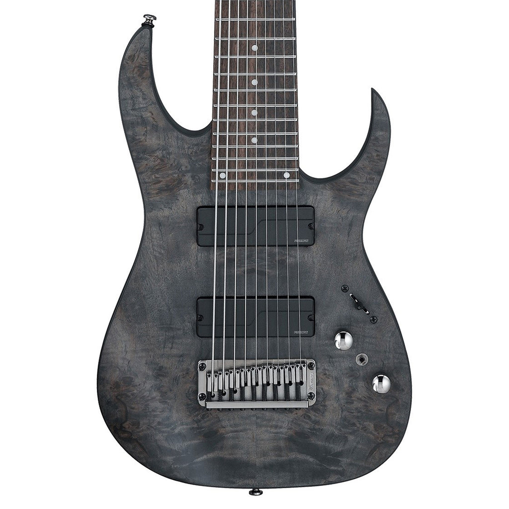 Ibanez Axe Design Lab RG9PB 9-string Guitar w/ Fishman Fluence Pickups - Transparent Gray Flat