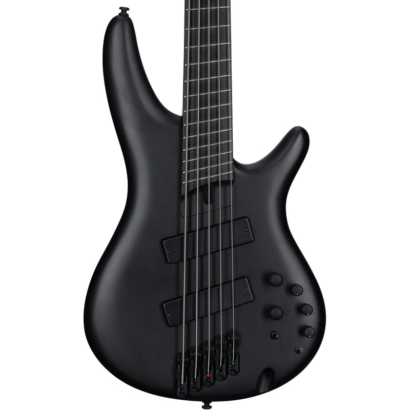 Ibanez SRMS625EX Iron Label 5-String Multi-Scale Bass w/ Bartolini Pickups - Black Flat