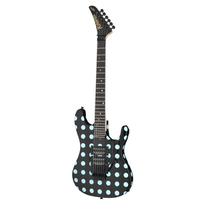 Kramer Nightswan Guitar - Black/Blue Polka Dot