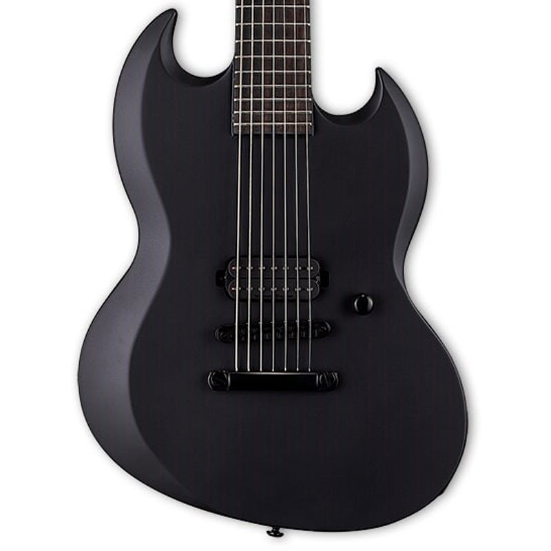 ESP LTD Viper-7 Baritone Black Metal Guitar w/ a Seymour Duncan Pickup - Black Satin