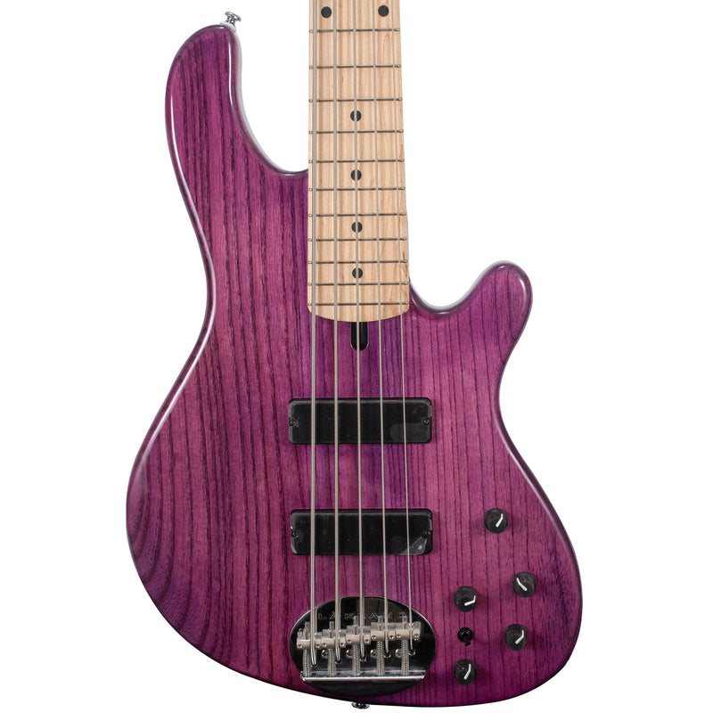 Lakland Skyline 55-OS Offset 5-String Bass w/ Bartolini Pickups - Translucent Purple