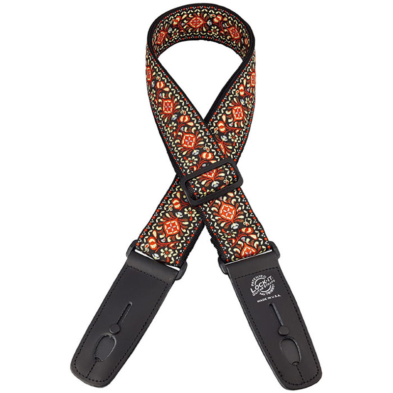 Lock-It Retro Vintage Series Locking Guitar Strap - Chestnut Bay