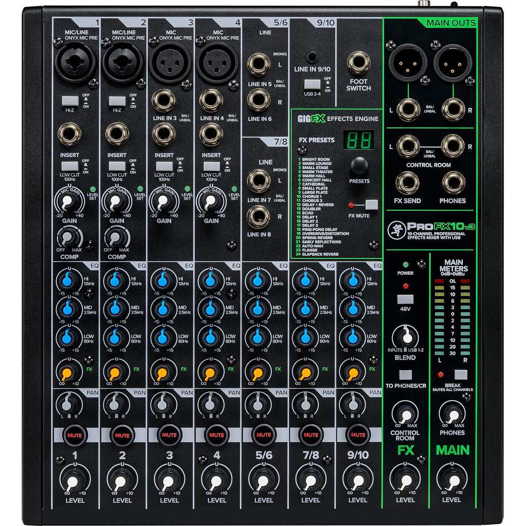 Mackie ProFX10v3 10 Channel Professional Effects Mixer with USB