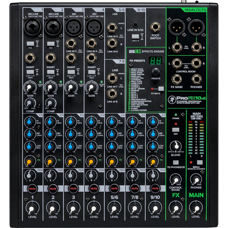 Mackie ProFX10v3 10 Channel Professional Effects Mixer with USB