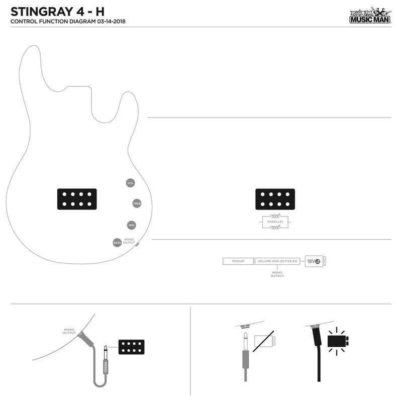 Music Man StingRay Special 4H 4-String Bass - Snowy Night