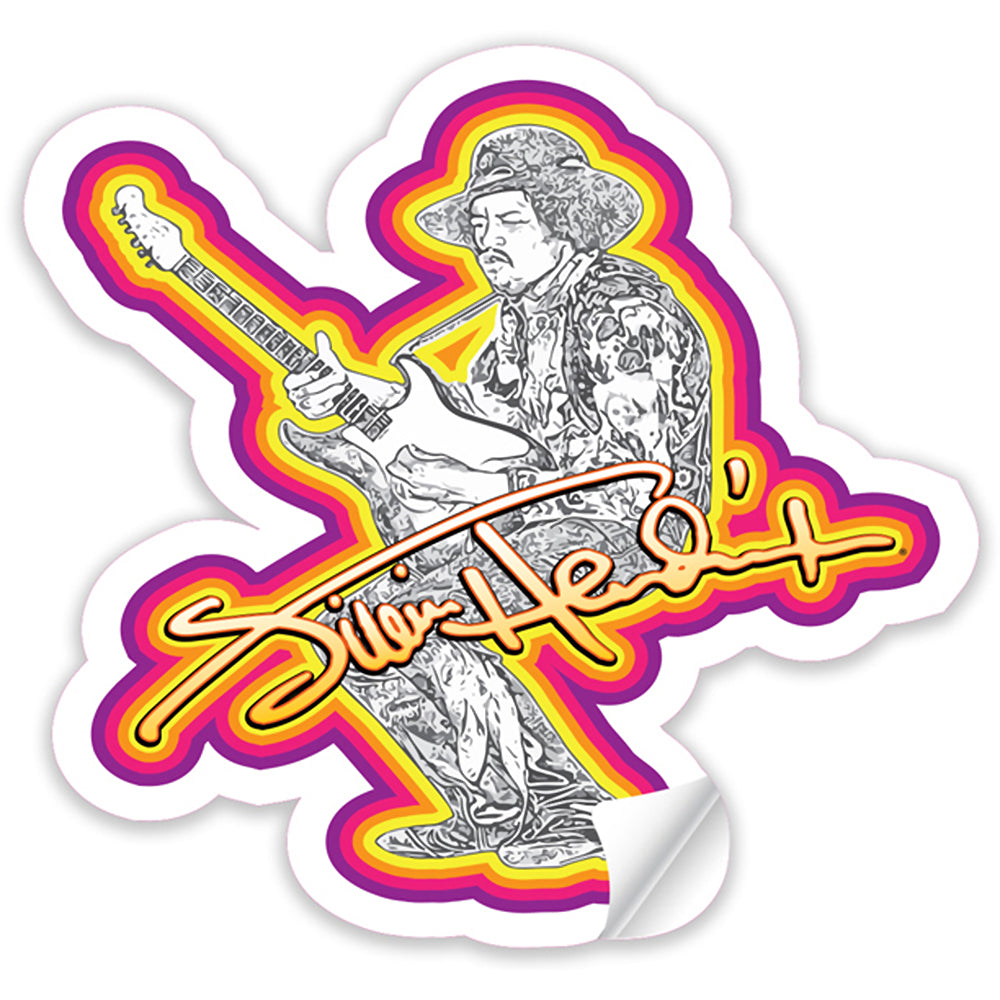 Jimi Hendrix Playing Guitar Sticker