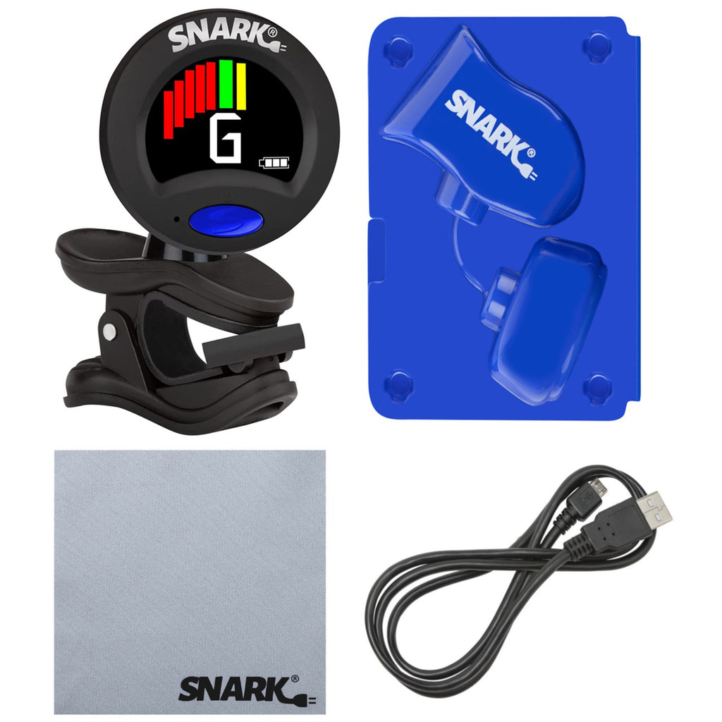 Snark SST-1 Super Tight Rechargeable Clip-On Tuner Bundle w/ Case and Cleaning Cloth