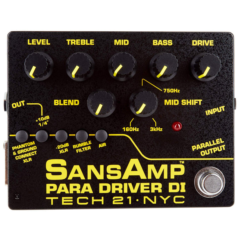 Tech 21 SansAmp Para Driver DI v2 - Instrument Pre-amp Pedal w/ Parametric EQ